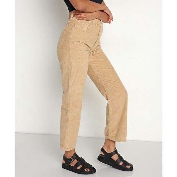 Levis Premium Ribcage Straight Ankle Jean 25 27 Granola Brown Corduroy Pants New - Picture 10 of 16